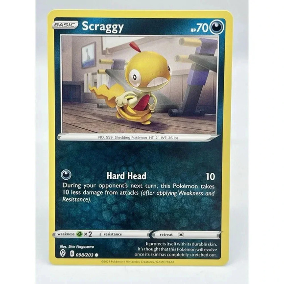 Pokemon Other - Scraggy 098/203 SWSH: Evolving Skies Non-Holo Pokémon TCG‎ Mint Unplayed